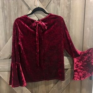 XS Crushed Velvet Rich Merlot Top